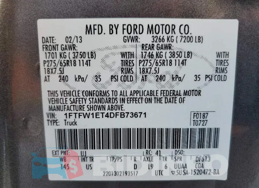 1FTFW1ET4DFB73671 Photo# 10