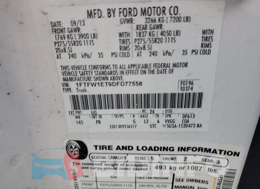 1FTFW1ET9DFD77558 Photo# 13