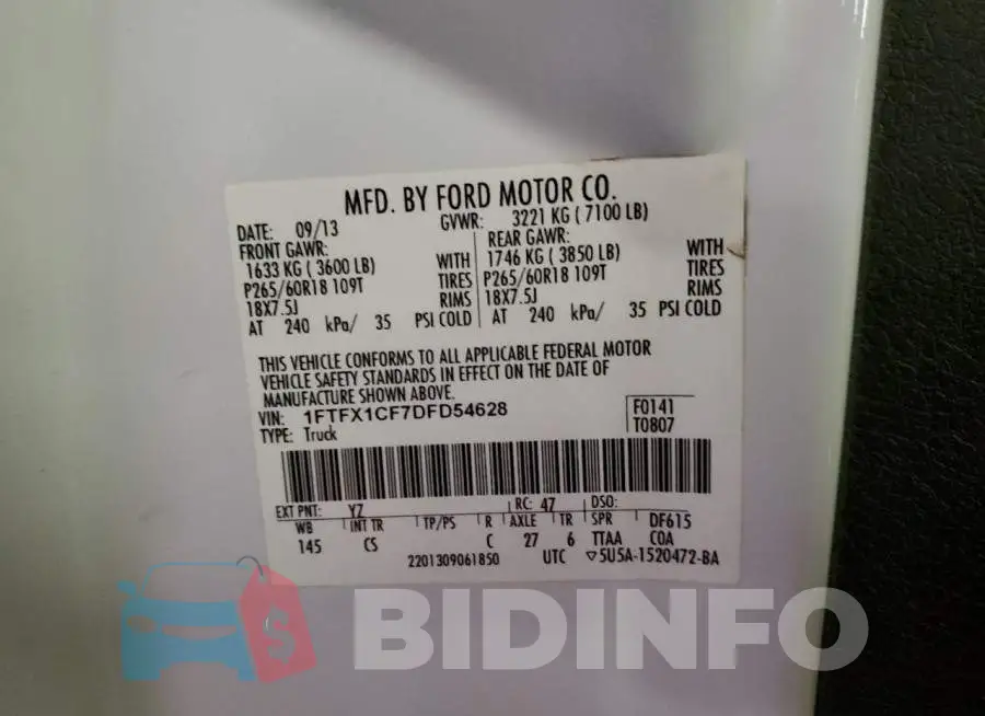 1FTFX1CF7DFD54628 Photo# 12