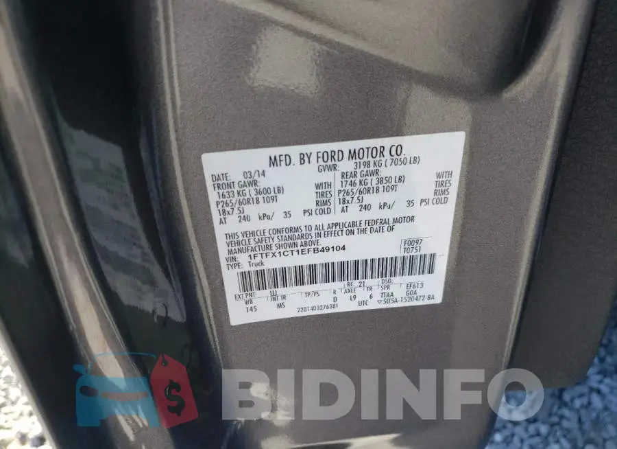 1FTFX1CT1EFB49104 Photo# 10