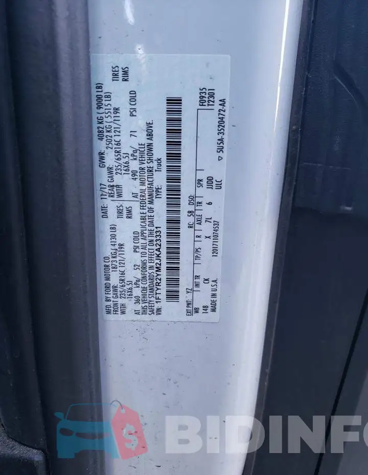 1FTYR2YM2JKA23331 Photo# 10