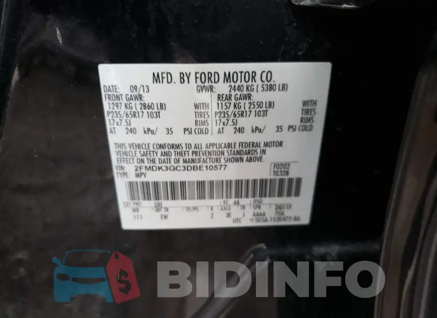 2FMDK3GC3DBE10577 Photo# 10