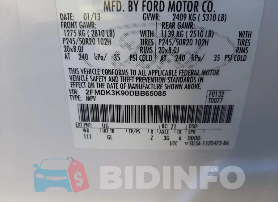2FMDK3K90DBB65085 Photo# 10