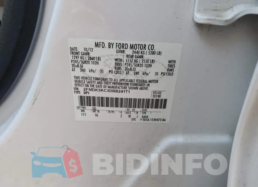 2FMDK3KC3DBB24171 Photo# 10