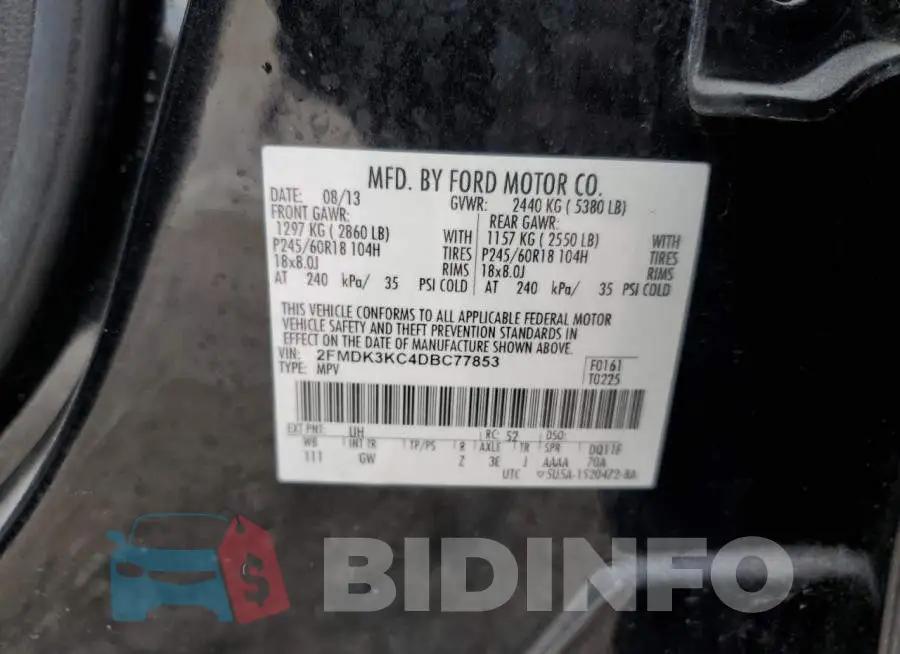 2FMDK3KC4DBC77853 Photo# 10