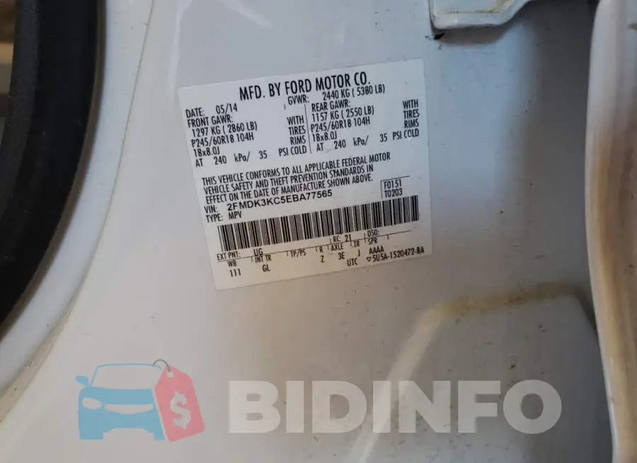 2FMDK3KC5EBA77565 Photo# 10