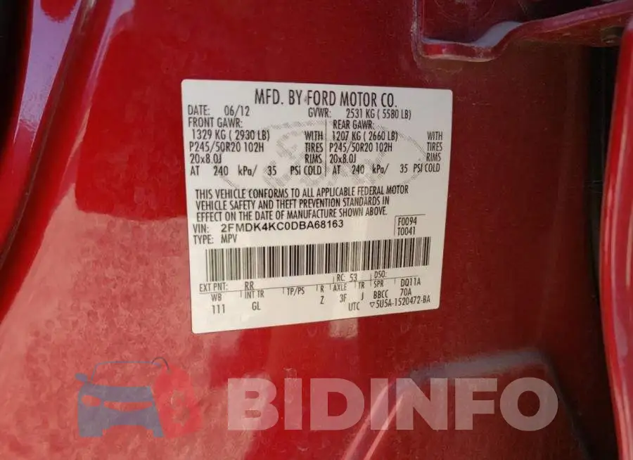 2FMDK4KC0DBA68163 Photo# 10