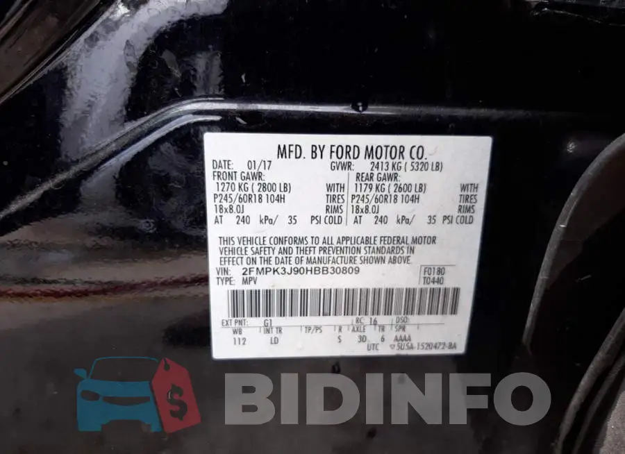 2FMPK3J90HBB30809 Photo# 10