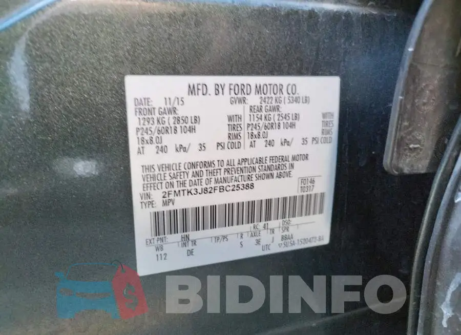 2FMTK3J82FBC25388 Photo# 10