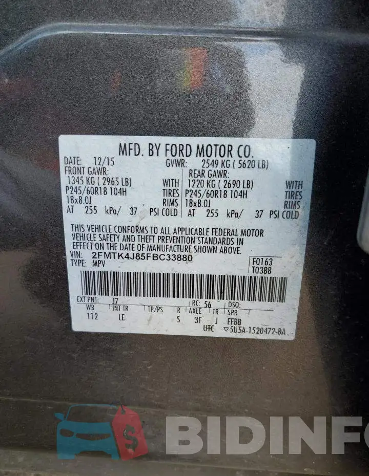 2FMTK4J85FBC33880 Photo# 10