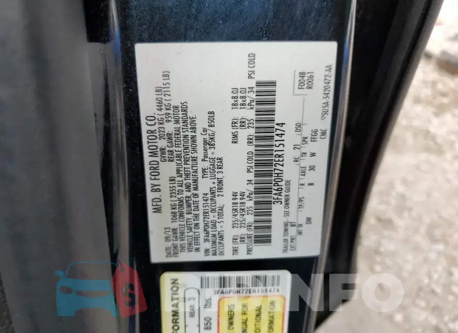 3FA6P0H72ER151474 Photo# 10