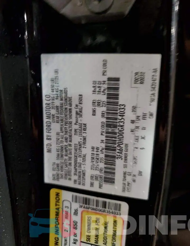 3FA6P0HD0GR354033 Photo# 12