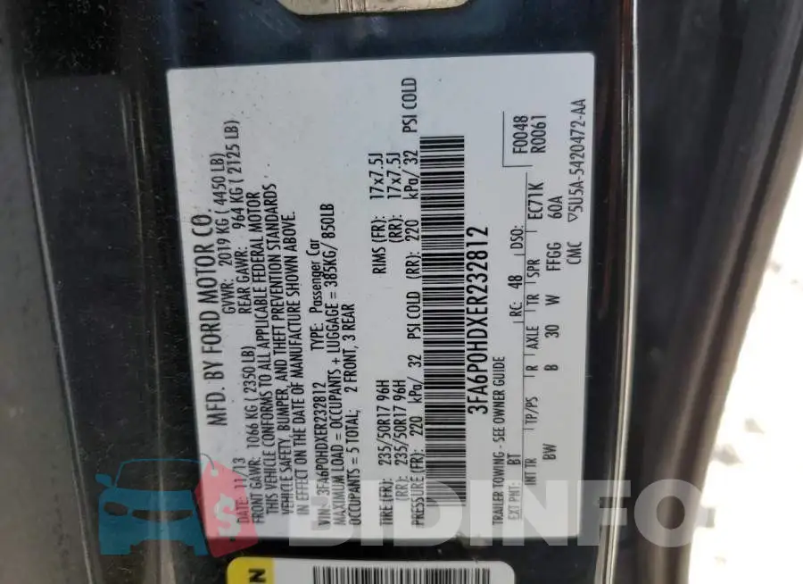 3FA6P0HDXER232812 Photo# 10