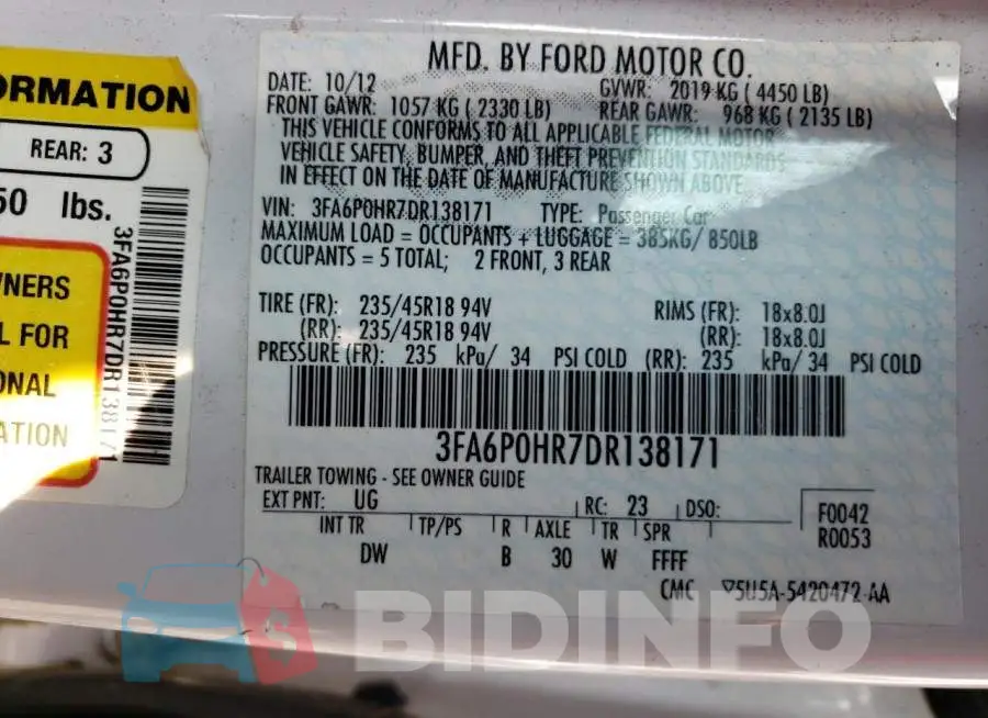 3FA6P0HR7DR138171 Photo# 10