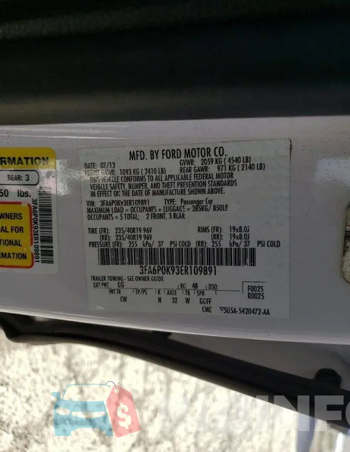 3FA6P0K93ER109891 Photo# 12