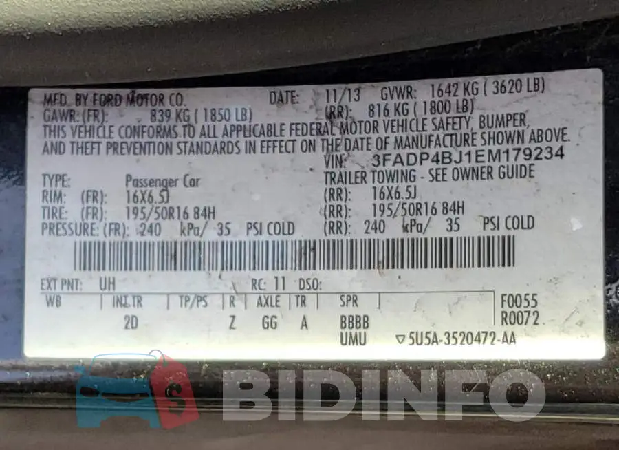 3FADP4BJ1EM179234 Photo# 10