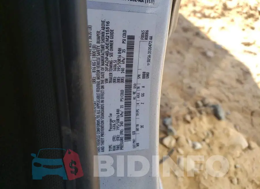 3FADP4BJ6EM215516 Photo# 10