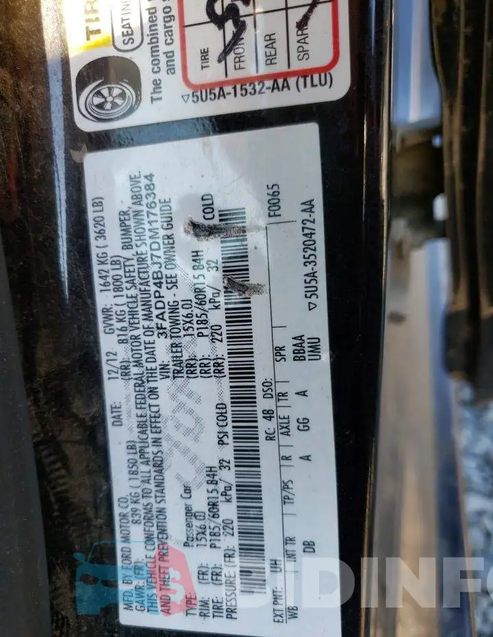 3FADP4BJ7DM176384 Photo# 12