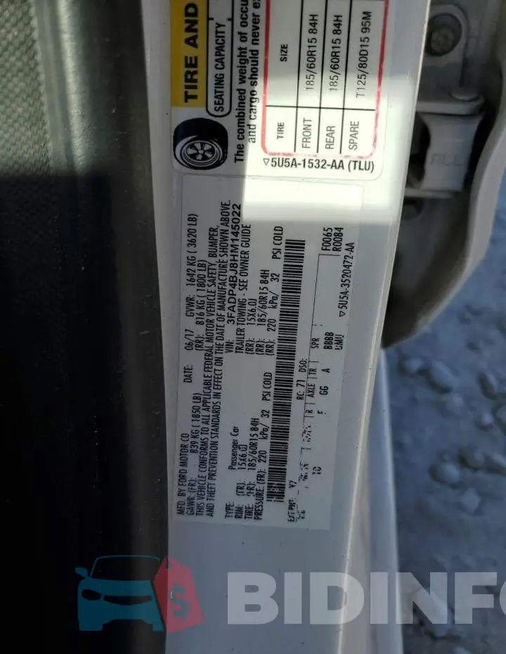 3FADP4BJ8HM145022 Photo# 10