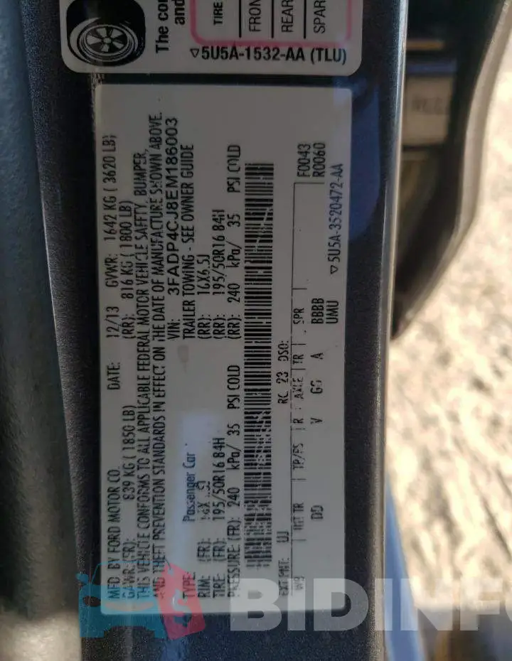 3FADP4CJ8EM186003 Photo# 10