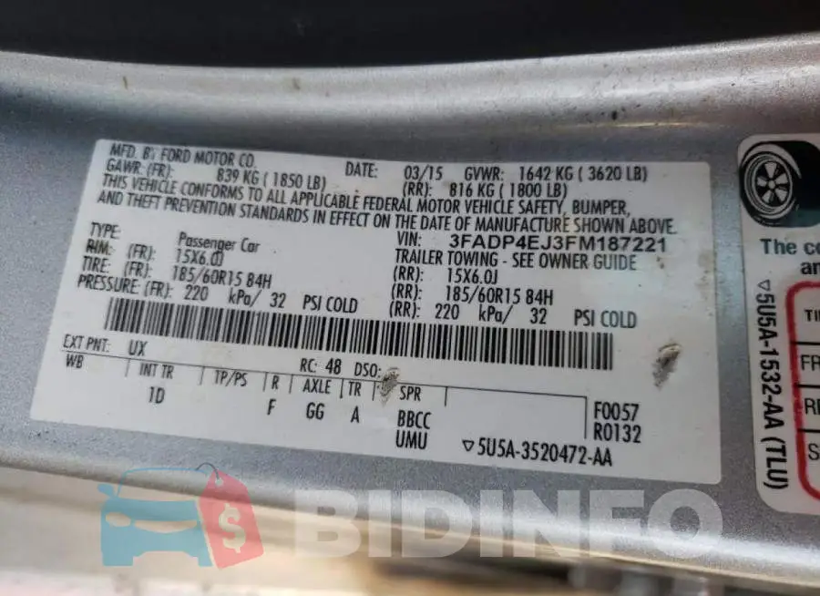 3FADP4EJ3FM187221 Photo# 10