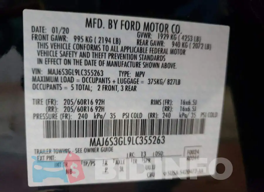 MAJ6S3GL9LC355263 Photo# 10