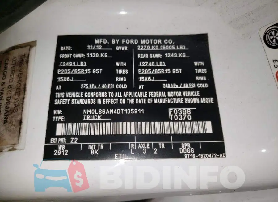 NM0LS6AN4DT135911 Photo# 13