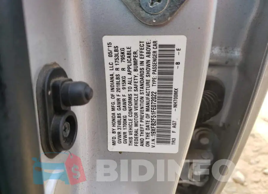 19XFB2F51FE072022 Photo# 10