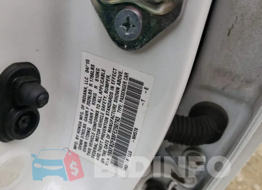 19XFB2F88FE250793 Photo# 10