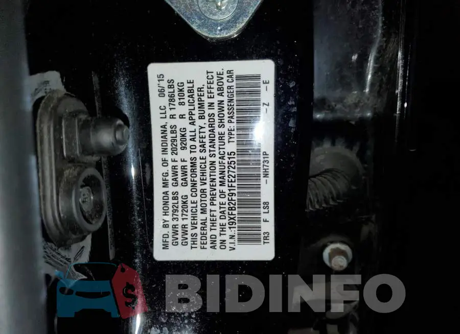 19XFB2F91FE272515 Photo# 12