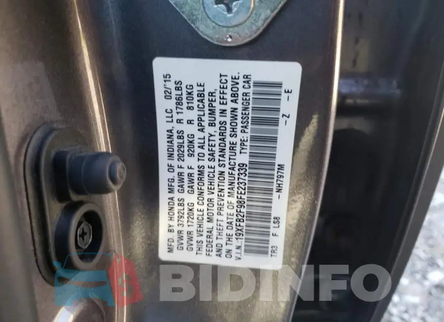 19XFB2F98FE237339 Photo# 10