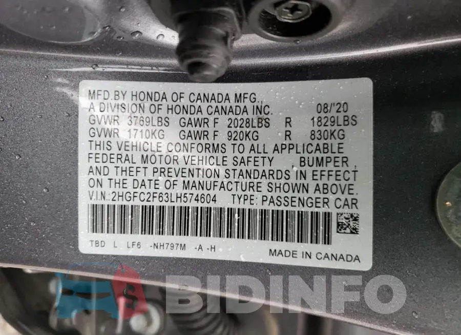 2HGFC2F63LH574604 Photo# 10