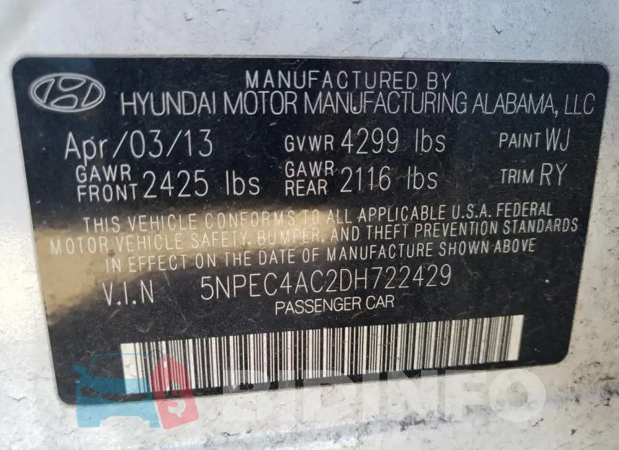 5NPEC4AC2DH722429 Photo# 10