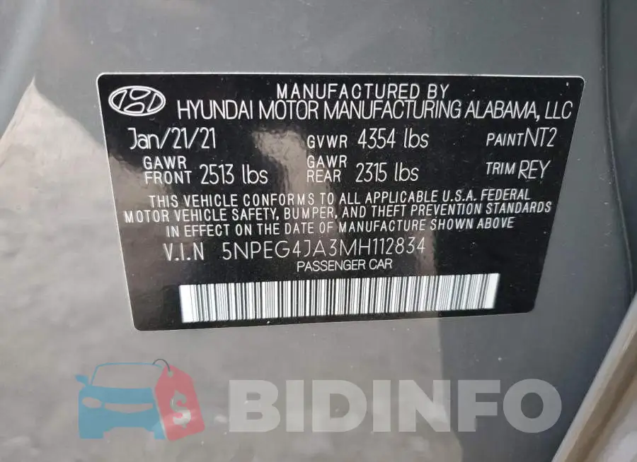 5NPEG4JA3MH112834 Photo# 10
