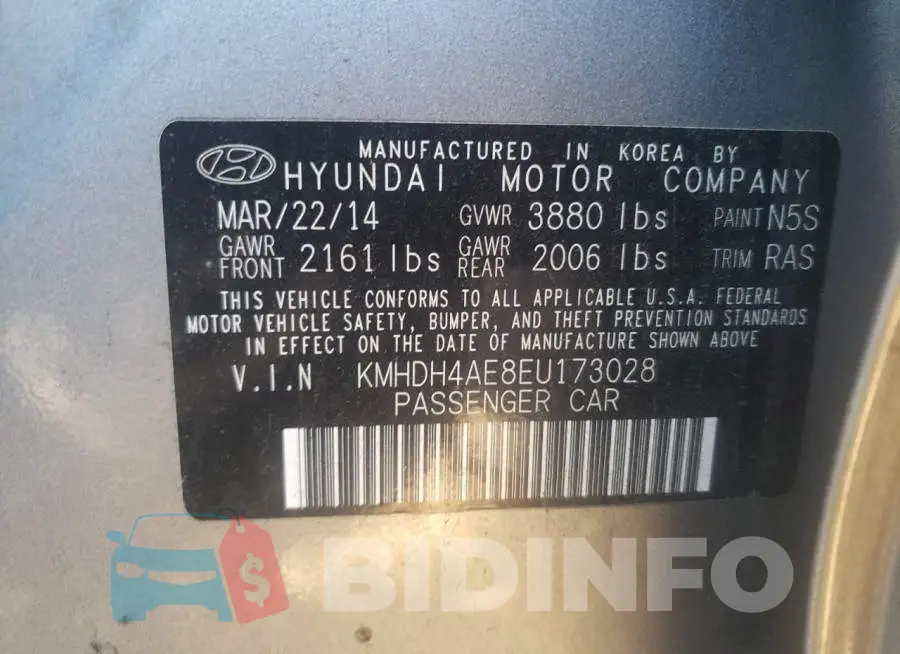 KMHDH4AE8EU173028 Photo# 10