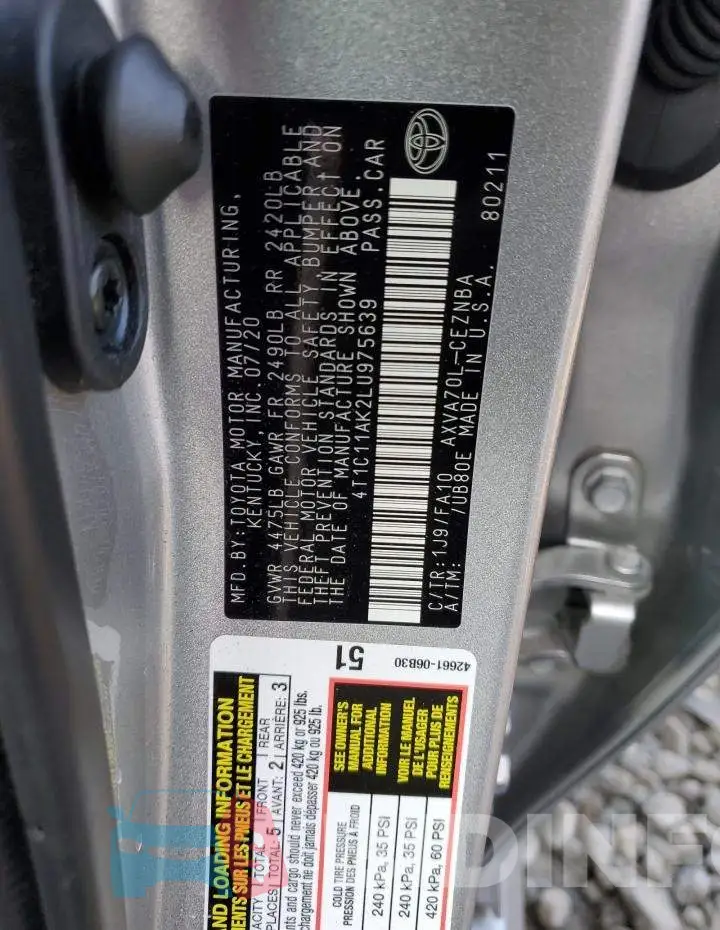4T1C11AK2LU975639 Photo# 10