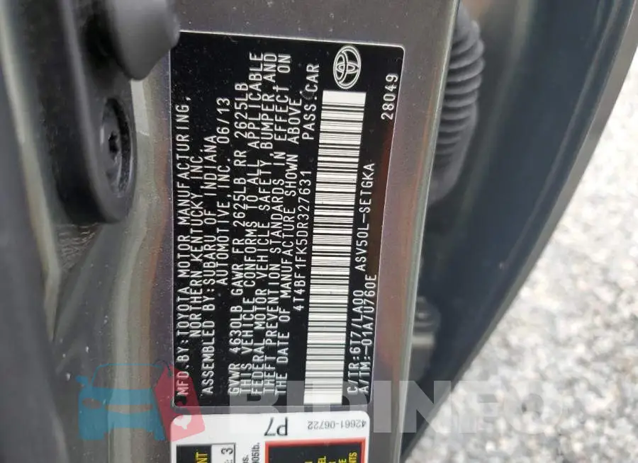 4T4BF1FK5DR327631 Photo# 10