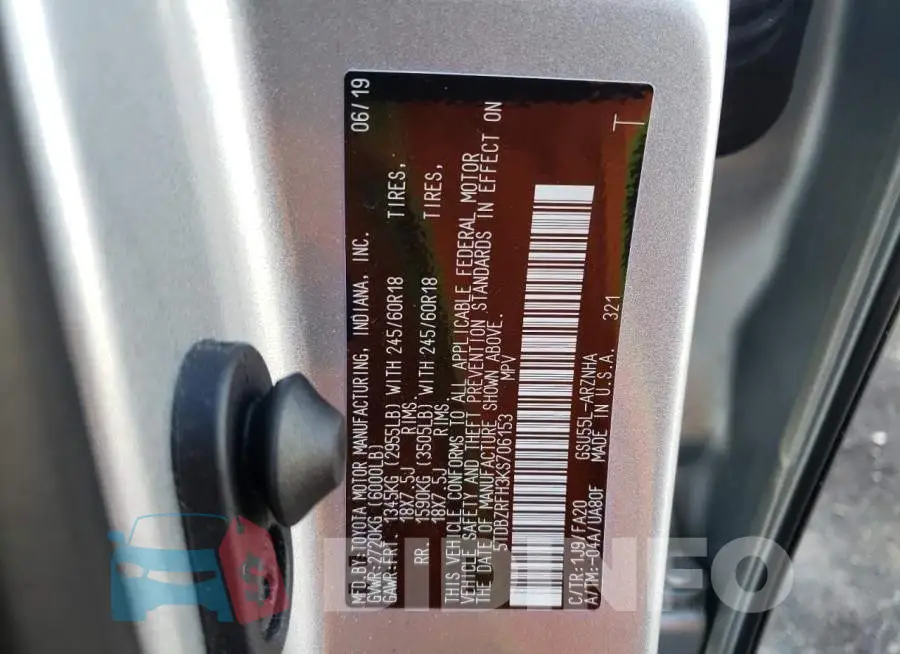 5TDBZRFH3KS706153 Photo# 10