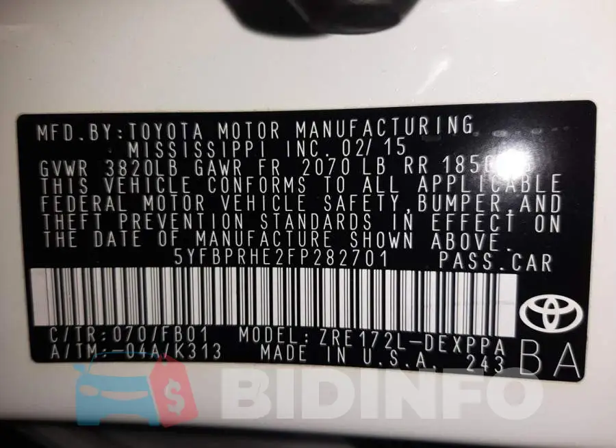5YFBPRHE2FP282701 Photo# 10