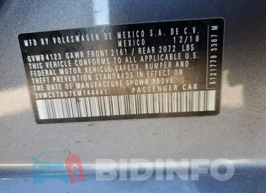 3VWC57BU7KM144441 Photo# 10