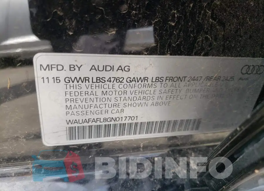 WAUAFAFL8GN017701 Photo# 10