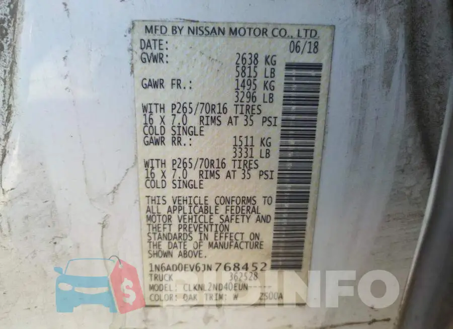 1N6AD0EV6JN768452 Photo# 10