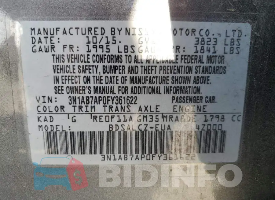 3N1AB7AP0FY361622 Photo# 12