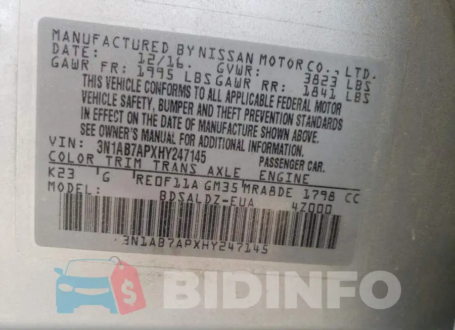 3N1AB7APXHY247145 Photo# 10