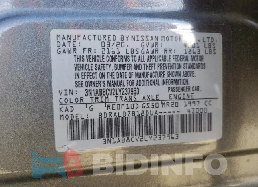 3N1AB8CV2LY237963 Photo# 13