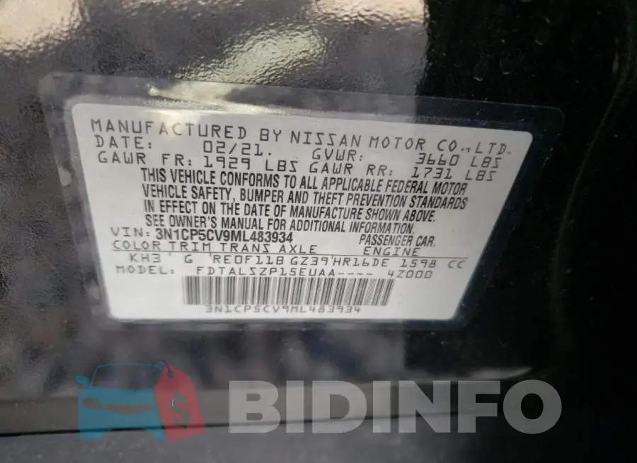 3N1CP5CV9ML483934 Photo# 10