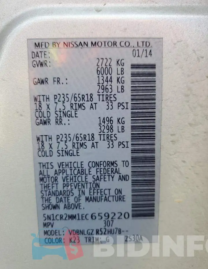 5N1CR2MM1EC659220 Photo# 10