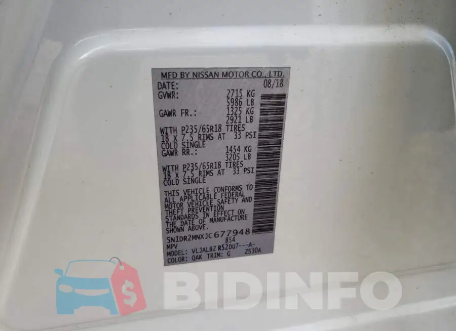5N1DR2MNXJC677948 Photo# 10