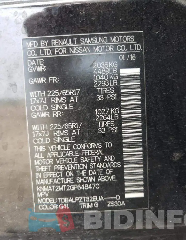 KNMAT2MT2GP648470 Photo# 10