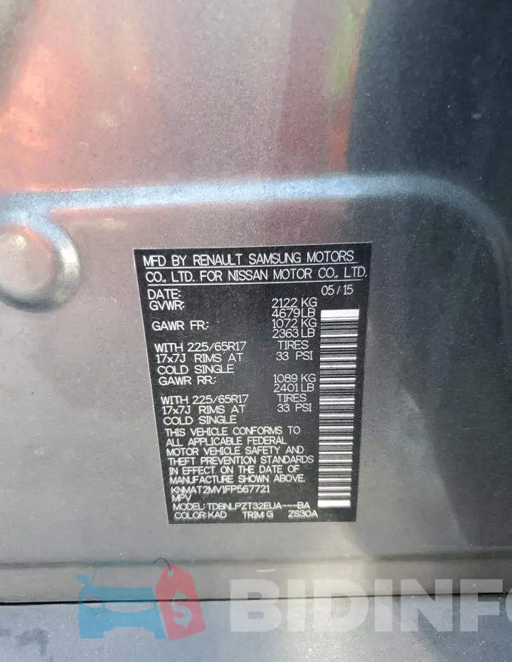 KNMAT2MV1FP567721 Photo# 10